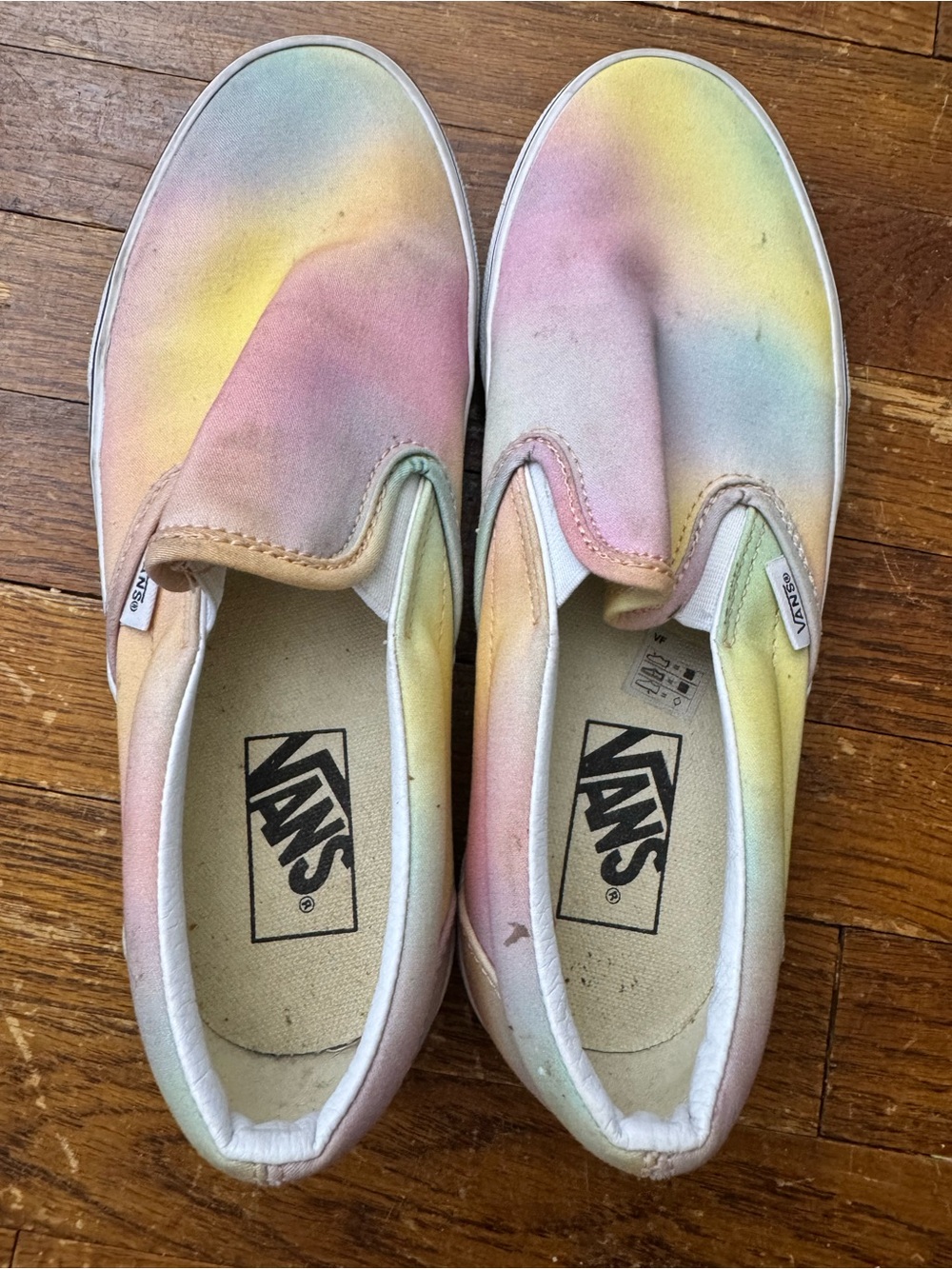 Women’s slip on vans 8 tie dye pastel